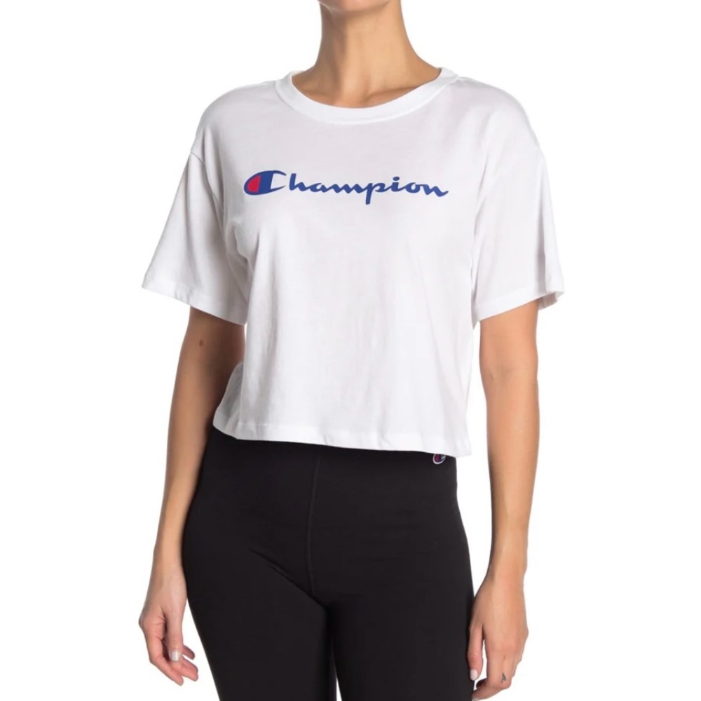 Champion Women's White Short Sleeve Crop Top
